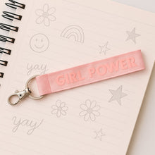 Fashion Keyring with Pink GIRL POWER Strap